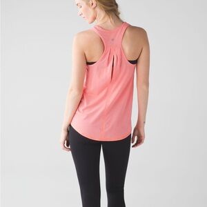 Lululemon Salute The Sun Tank Heathered Yum Yum Pink Racerback